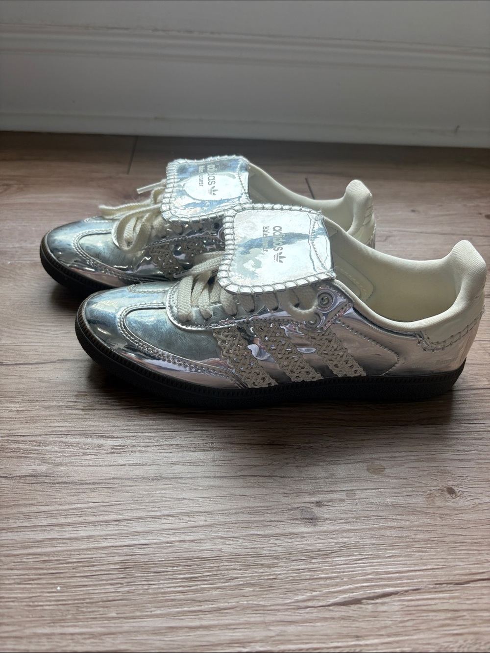 adidas Silver Metallic Low-Top Sneakers